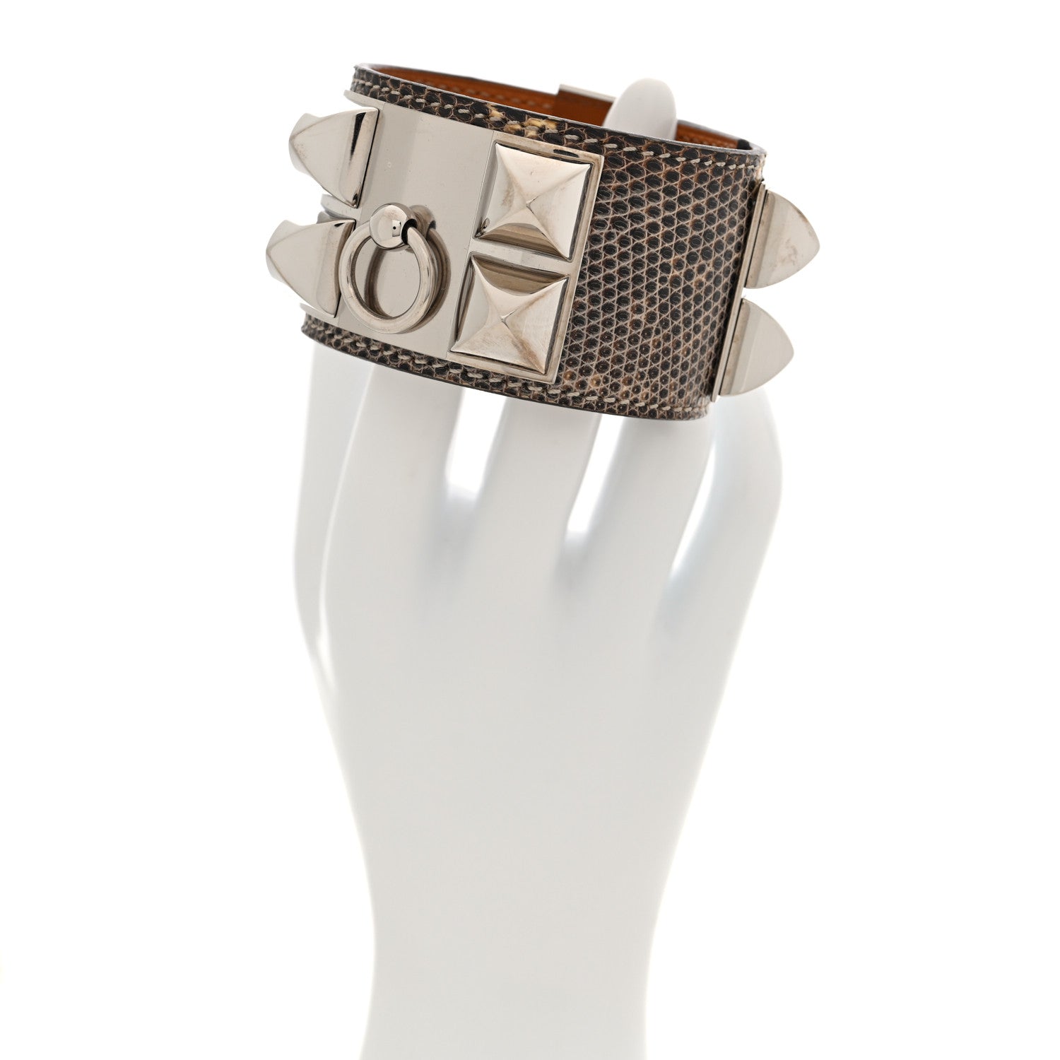 Hermes Lizard Collier de Chien CDC Bracelet S Ombre 1859722