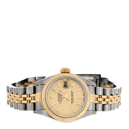Rolex Stainless Steel 18K Yellow Gold 26mm Oyster Perpetual Datejust Watch Champagne Tapestry 79173 2 of 4