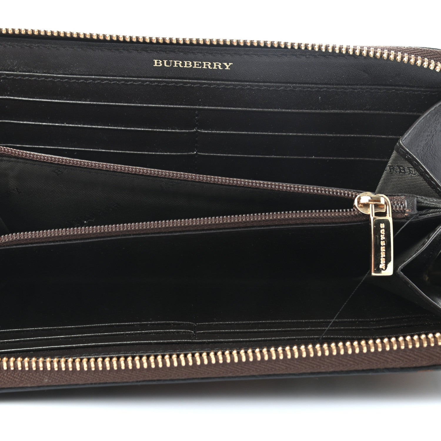 Burberry Haymarket Check Large Ziggy Zip Around Wallet Chocolate 5 of 10