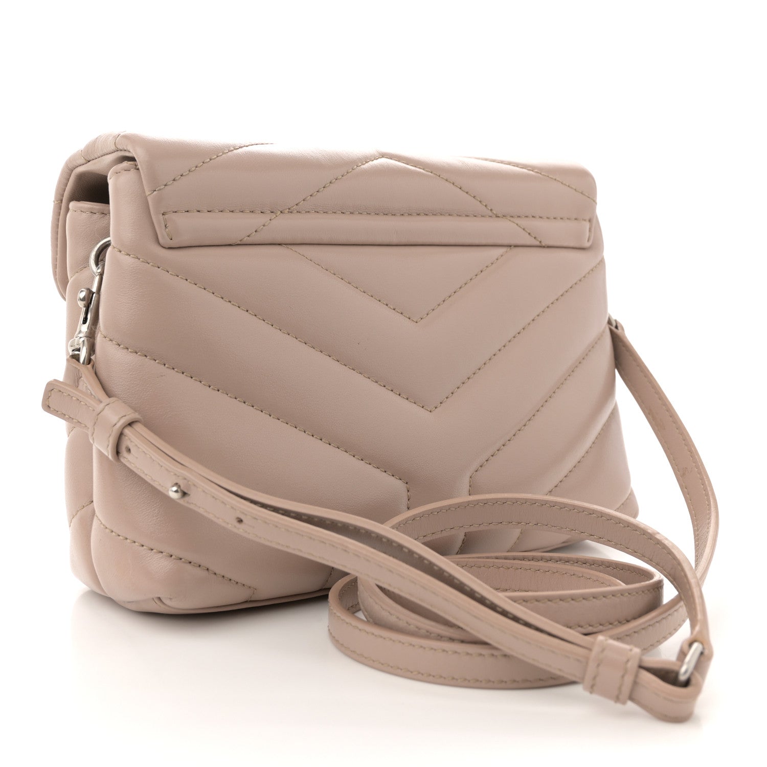 Saint Laurent Calfskin Y Quilted Monogram Toy Loulou Crossbody Bag Light Natural 2 of 12