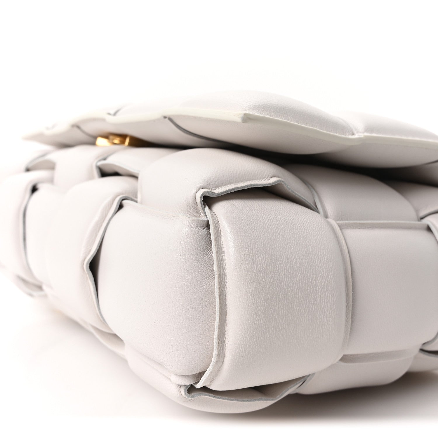 Bottega Veneta Lambskin Maxi Intreccio Padded Chain Cassette Crossbody Bag White 10 of 10