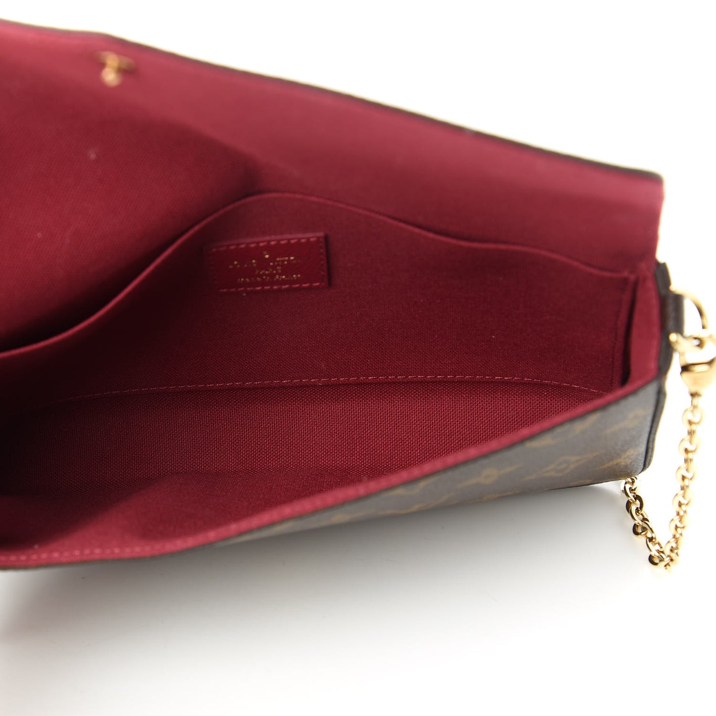 Monogram Pochette Felicie Chain Wallet Fuchsia