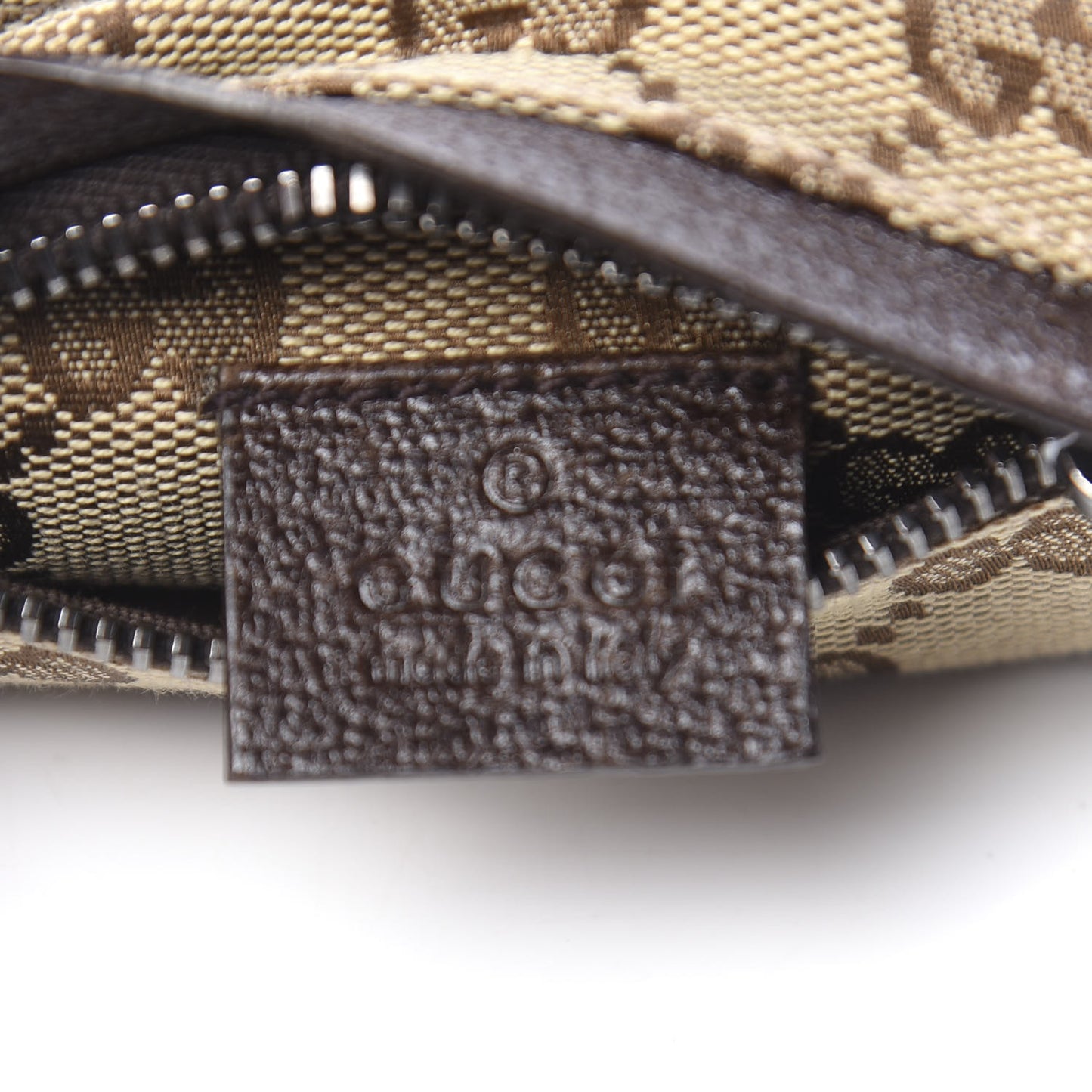 GG Monogram Double Pocket Belt Bag Dark Brown