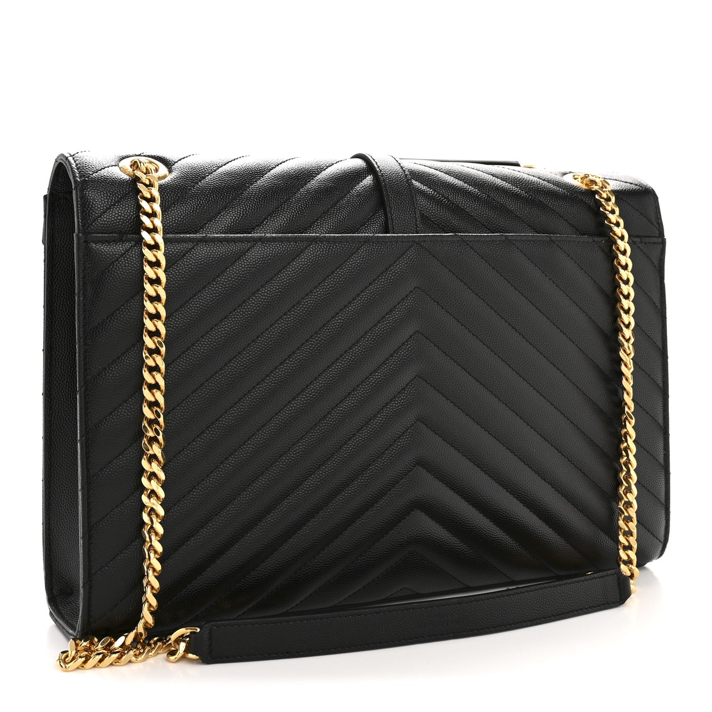 Grain De Poudre Matelasse Chevron Large Monogram Satchel Black