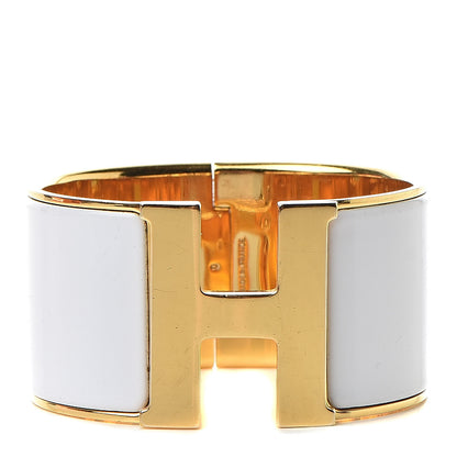 Hermes Enamel Extra Wide Clic Clac H Bracelet PM White 1 of 8