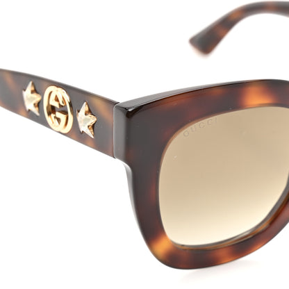 Gucci Round Frame Star Sunglasses GG0208S Tortoise 7 of 9