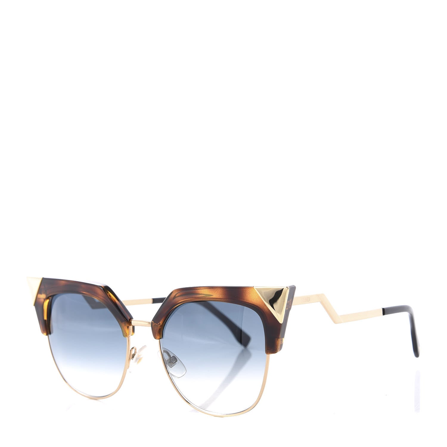 Fendi Cat Eye Iridia Sunglasses FF 0149/S Havana Gold 1 of 9