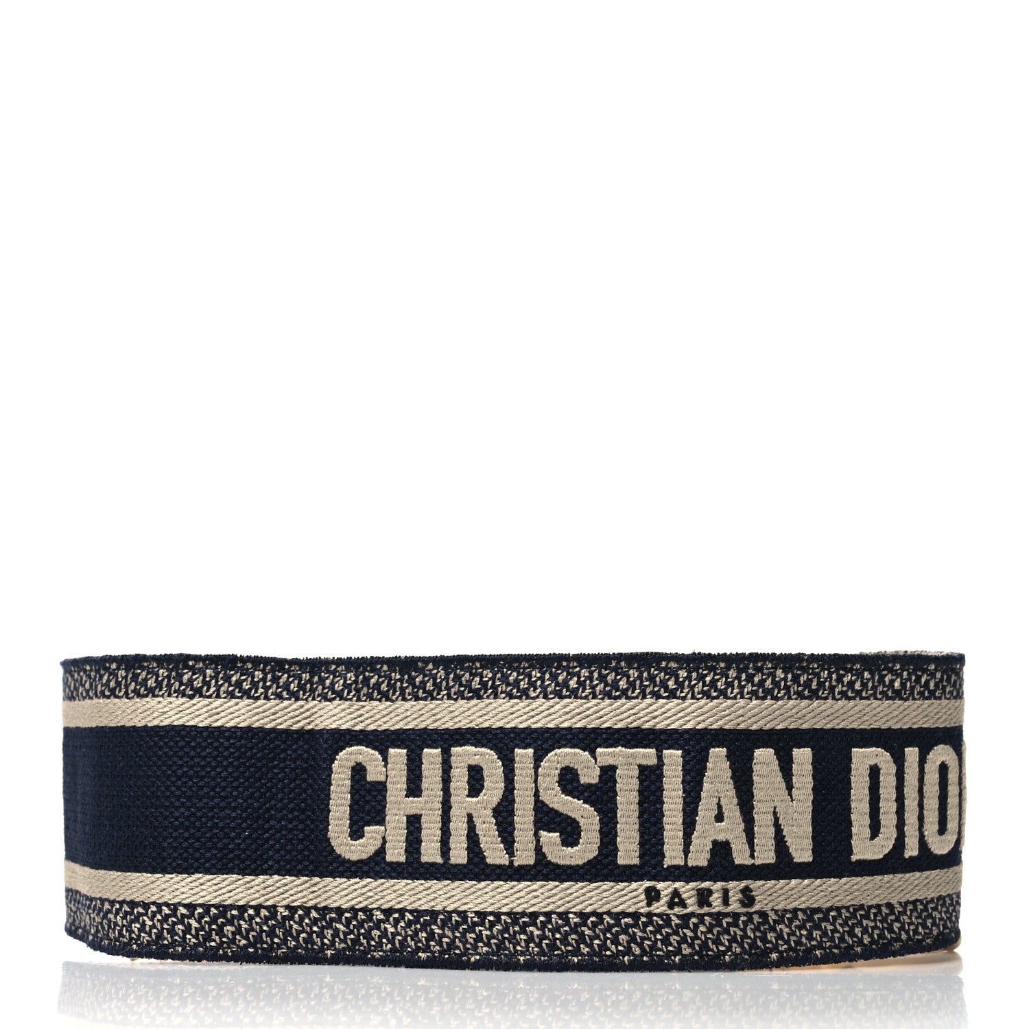 Christian Dior Canvas Embroidered Shoulder Strap Blue 2 of 4
