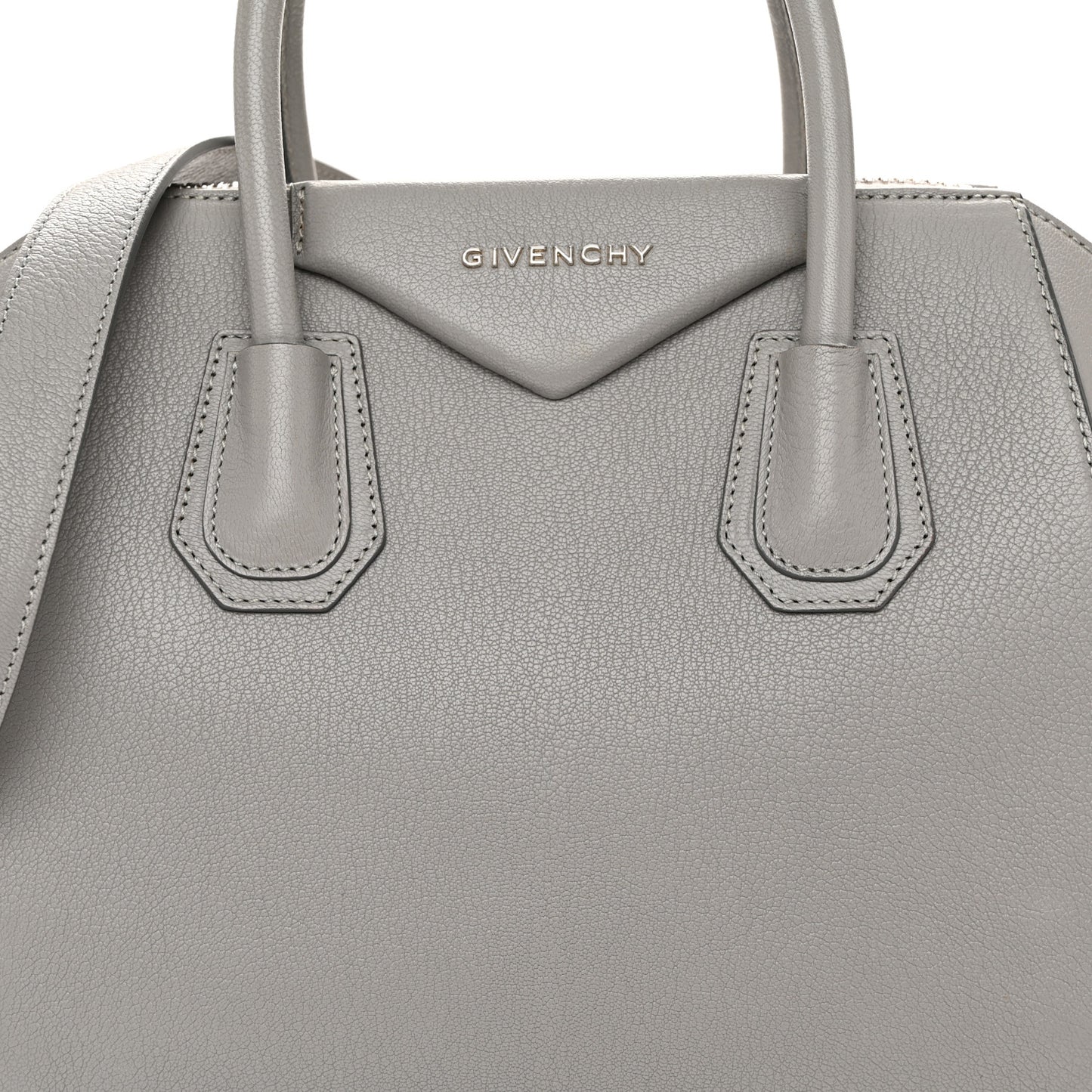 Sugar Goatskin Small Antigona Pearl Grey