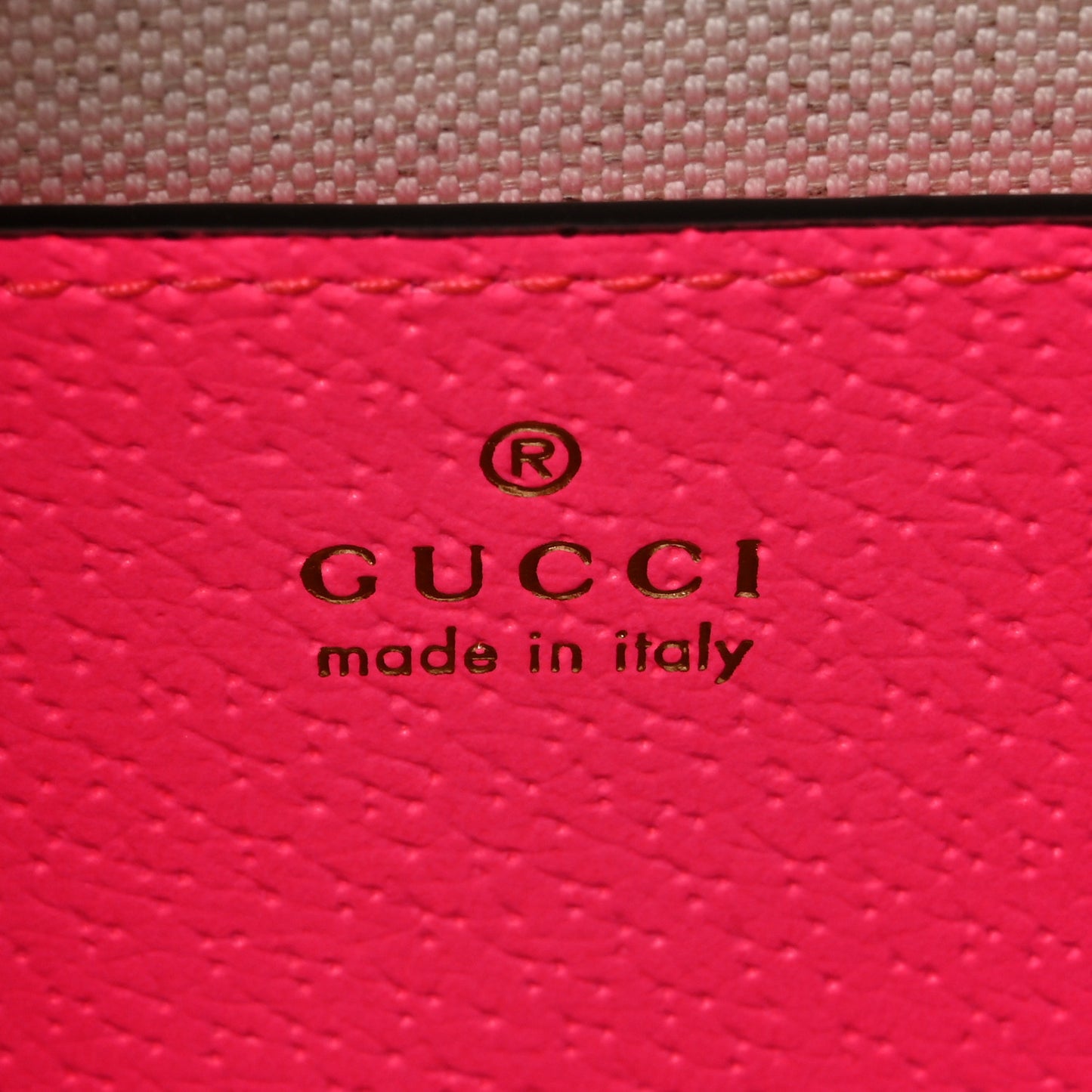 GG Supreme Monogram Textured Dollar Calfskin Web Ophidia Small Crossbody Bag Beige Ebony Fuchsia