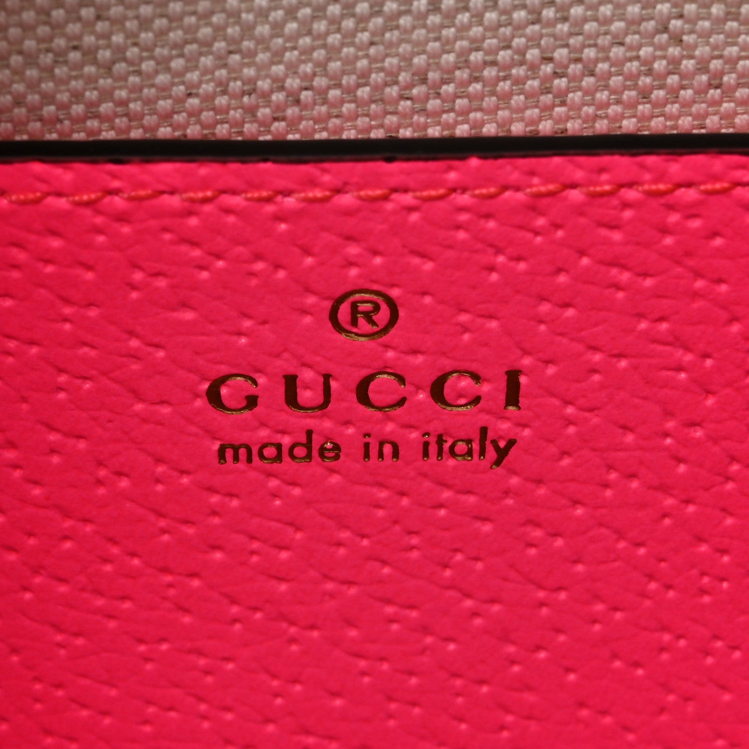 Gucci GG Supreme Monogram Textured Dollar Calfskin Web Ophidia Small Crossbody Bag Beige Ebony Fuchsia 6 of 10