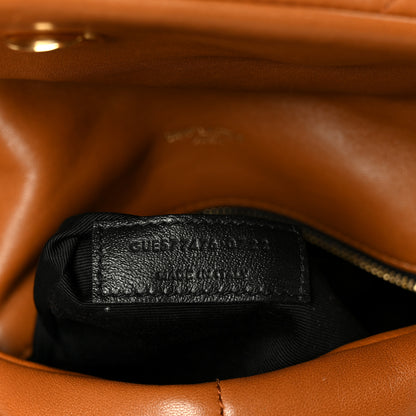 Saint Laurent Lambskin Quilted Small Loulou Puffer Monogram Chain Satchel Dark Honey 8 of 11