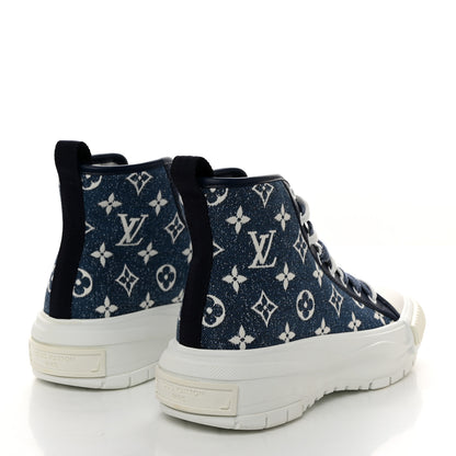 Louis Vuitton Denim Monogram Squad Sneaker Boots 38 Marine 4 of 9
