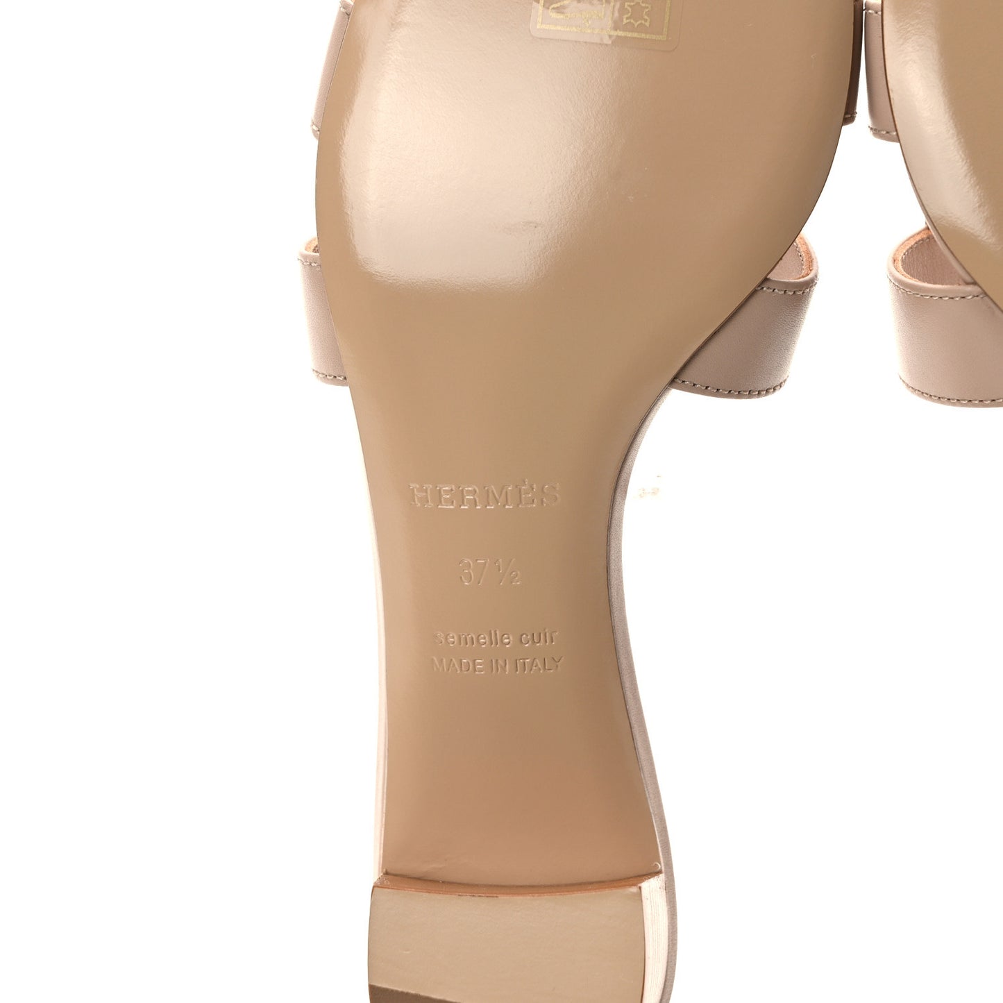 Calfskin Oasis Sandals 37.5 Beige Nude