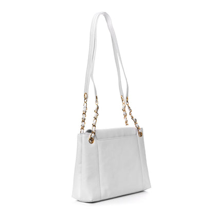 Chanel Caviar Flap Shoulder Bag White 2 of 12