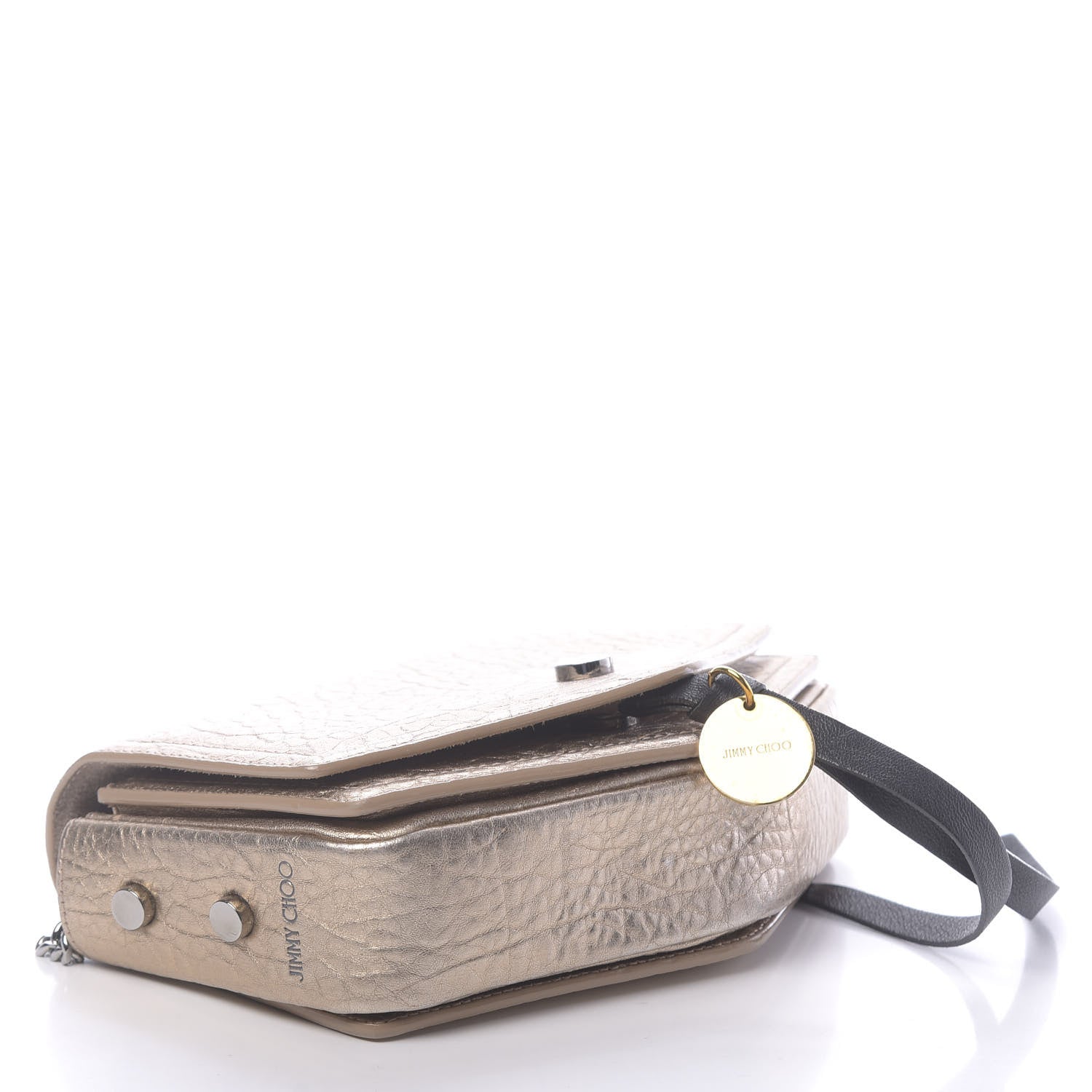 Jimmy Choo Metallic Grained Calfskin Arrow Crossbody Bag Light Gold 4 of 17