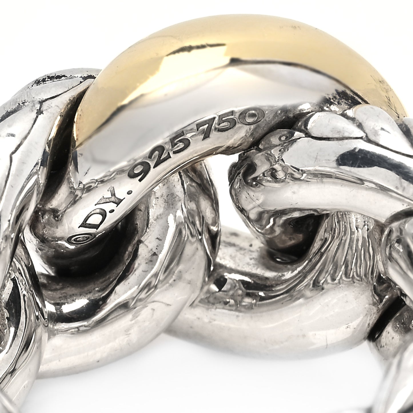 Sterling Silver 18K Yellow Gold Belmont Ring 54 6.75