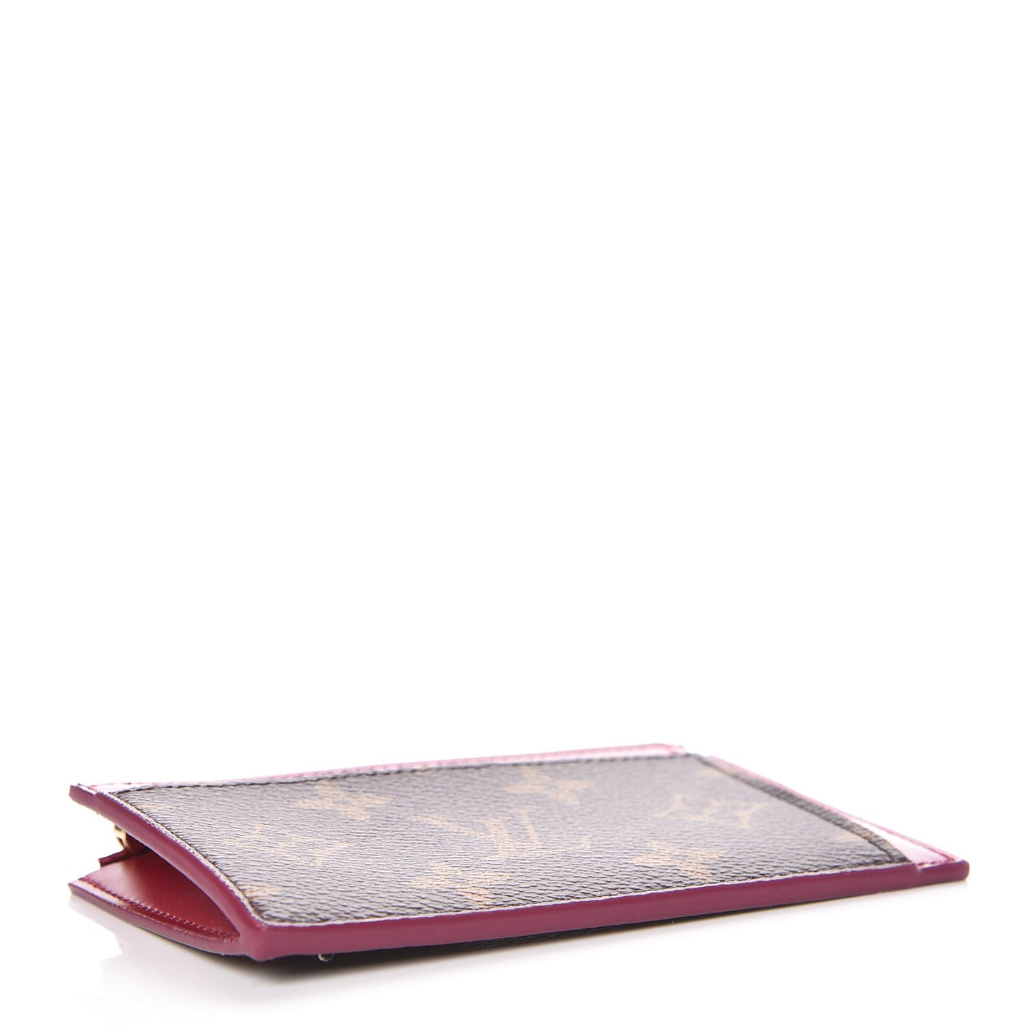 Monogram Zipped Card Holder Fuchsia