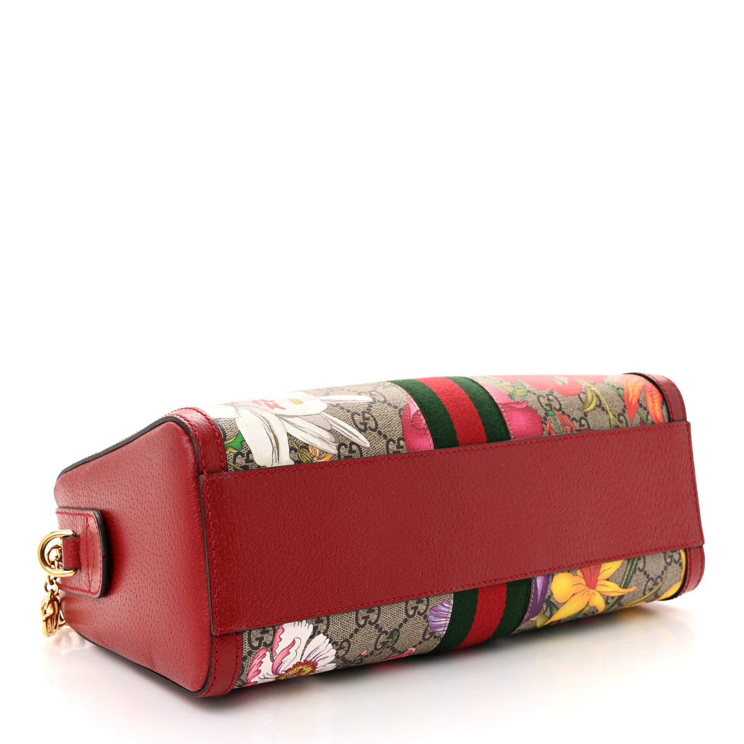 Gucci GG Supreme Monogram Flora Web Medium Ophidia Boston Red 4 of 10