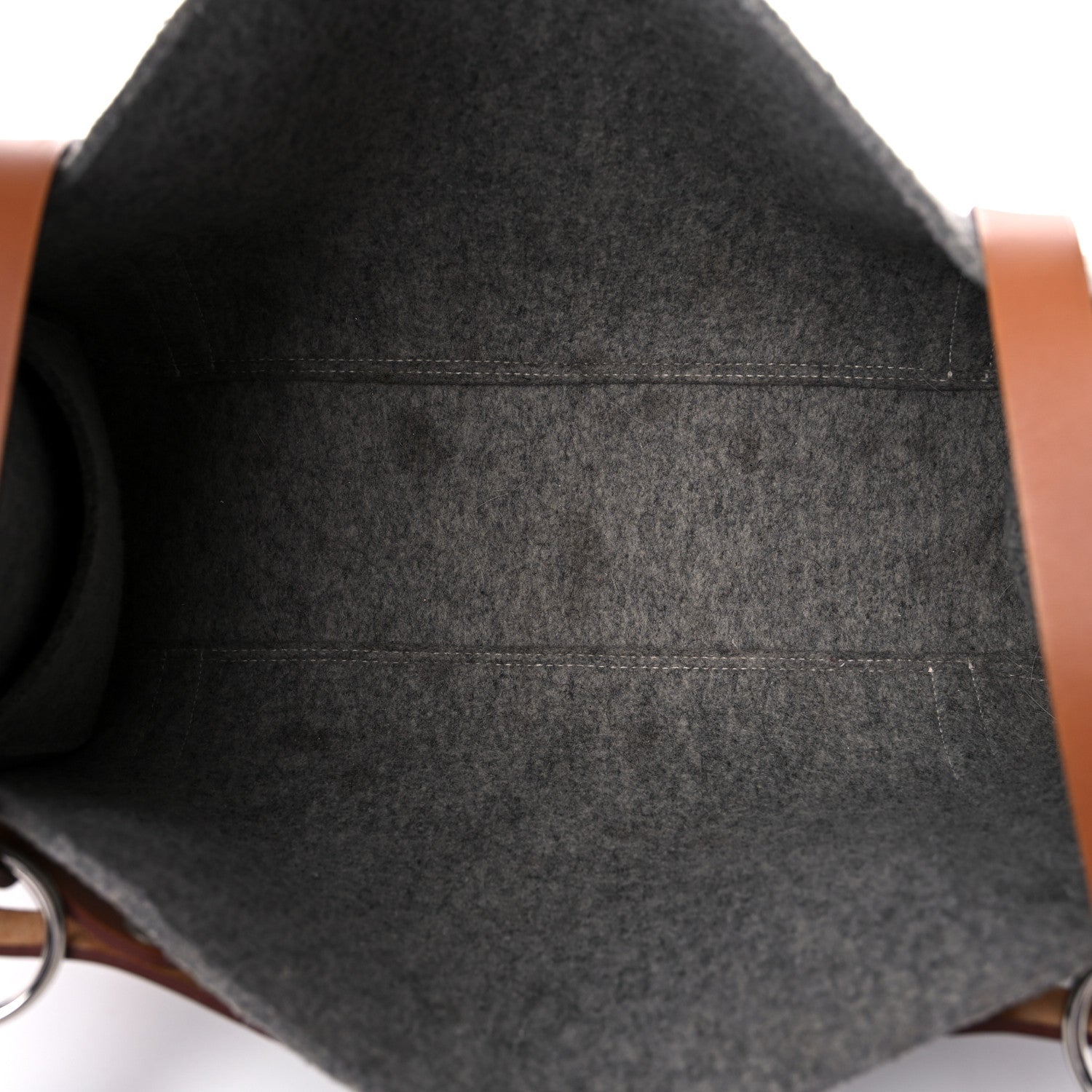 Hermes Feutre Vache Hunter Cabalicol Tote Gris Clair Gold 4 of 16