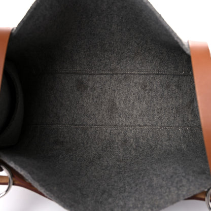Hermes Feutre Vache Hunter Cabalicol Tote Gris Clair Gold 4 of 16