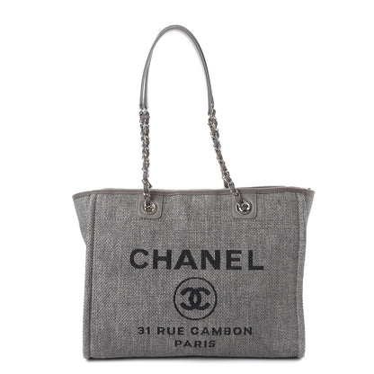 Chanel Canvas Small Deauville Tote Grey 1 of 7