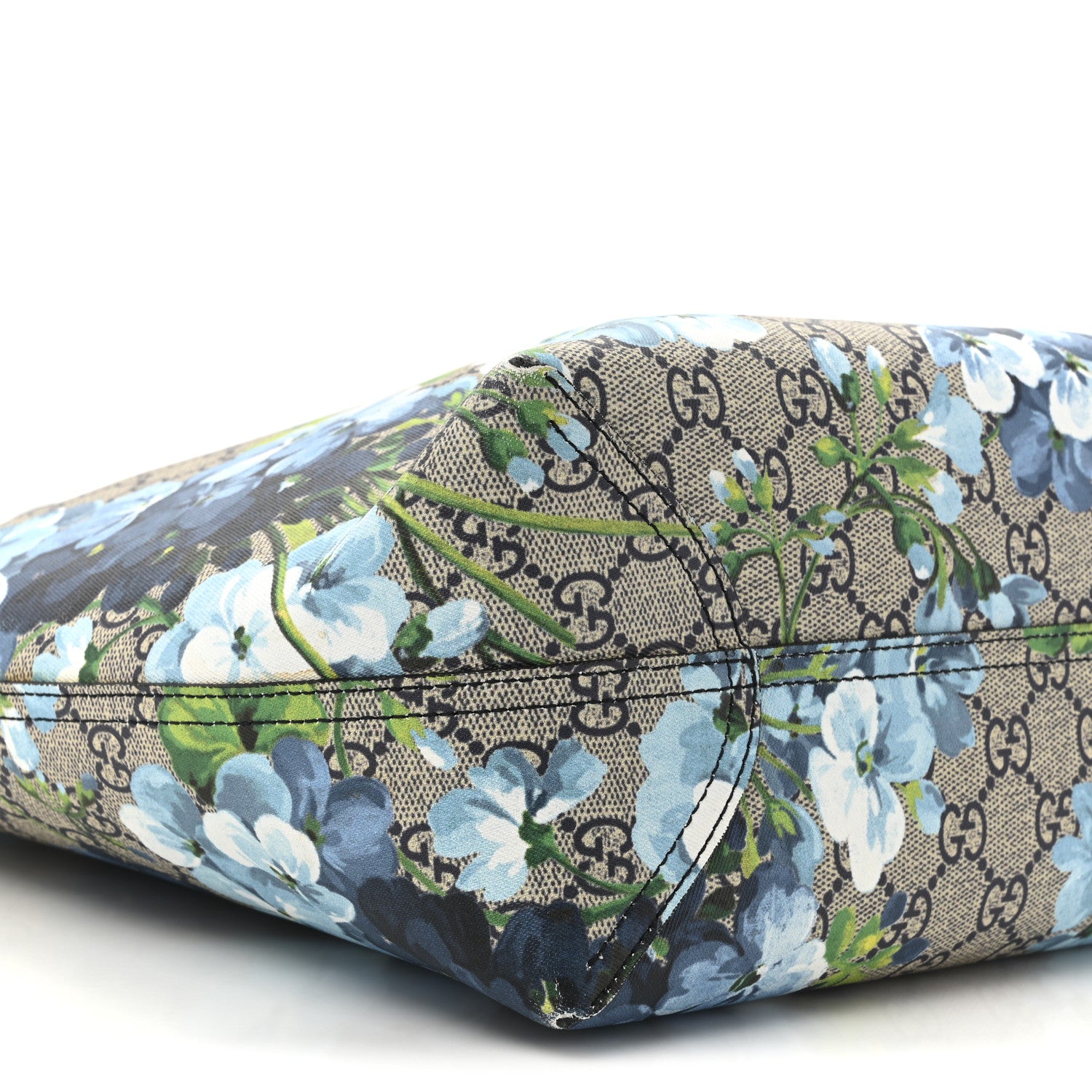 Gucci GG Supreme Monogram Blooms Medium Reversible Tote Beige Blue Navy 15 of 21