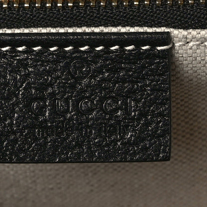 Gucci Jacquard Black Denim GG Monogram Textured Dollar Calfskin Horsebit 1955 Shoulder Bag Black Ivory 6 of 13