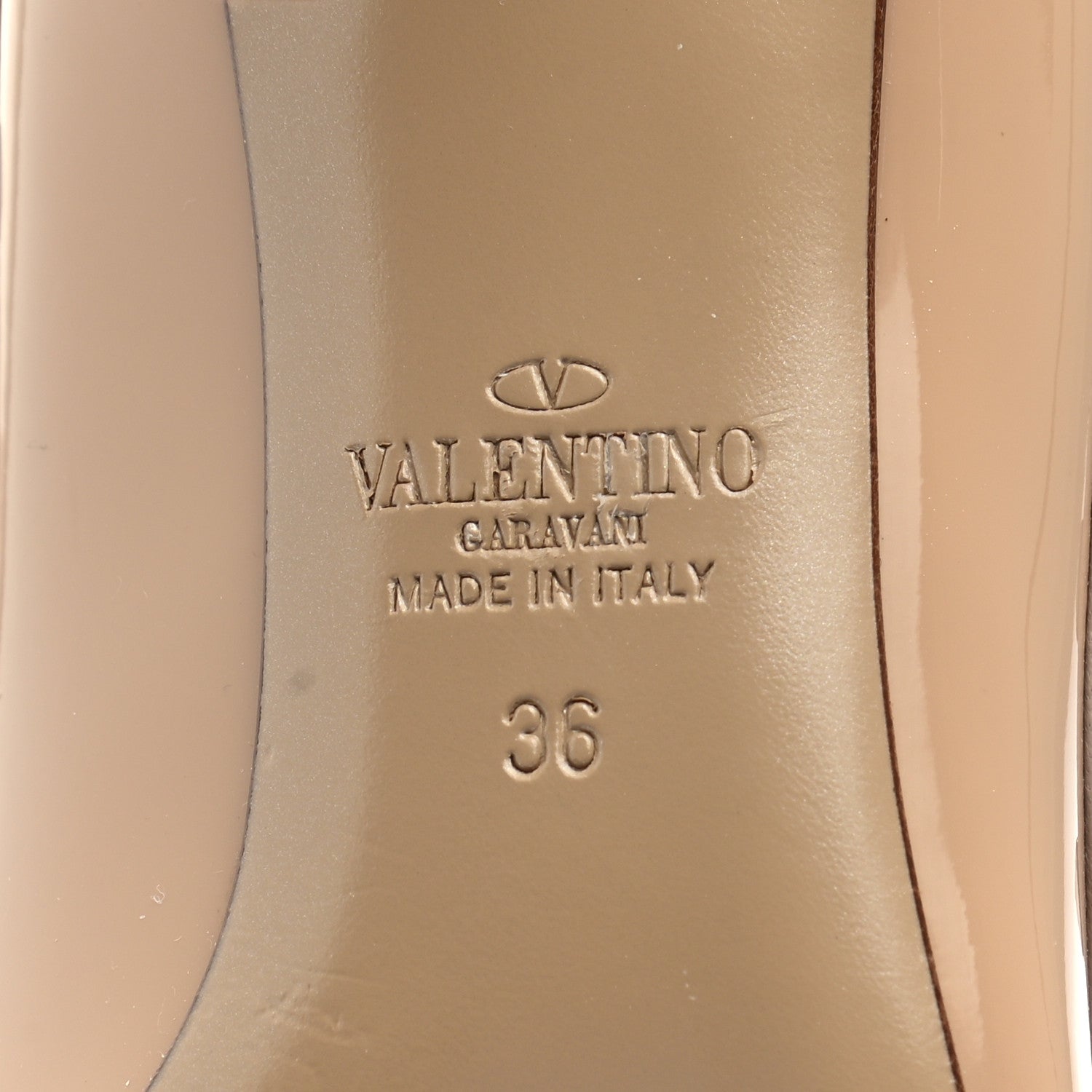 Valentino Garavani Patent Rockstud 85mm Pumps 36 Camel Rose Poudre 6 of 9