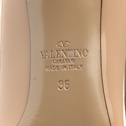 Valentino Garavani Patent Rockstud 85mm Pumps 36 Camel Rose Poudre 6 of 9