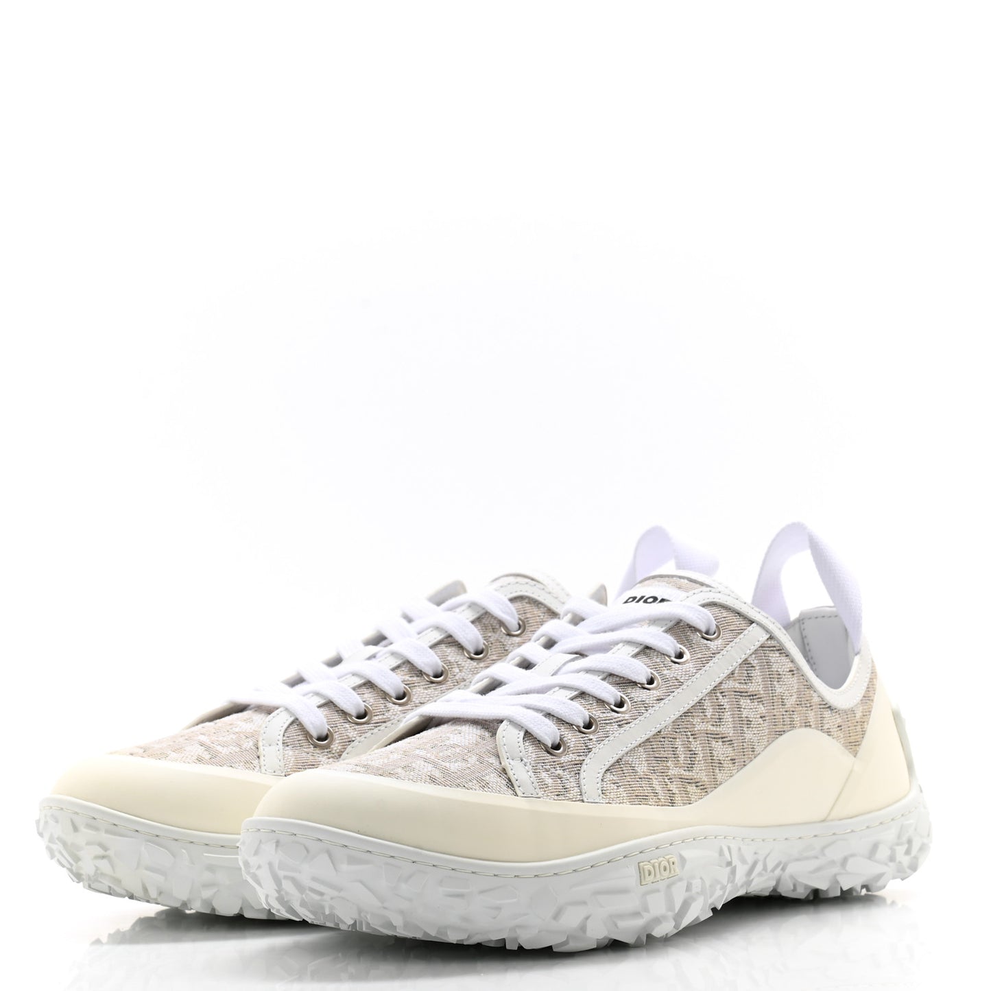 Jacquard Rubber Oblique Mens B28 Low Top Sneakers 42 White