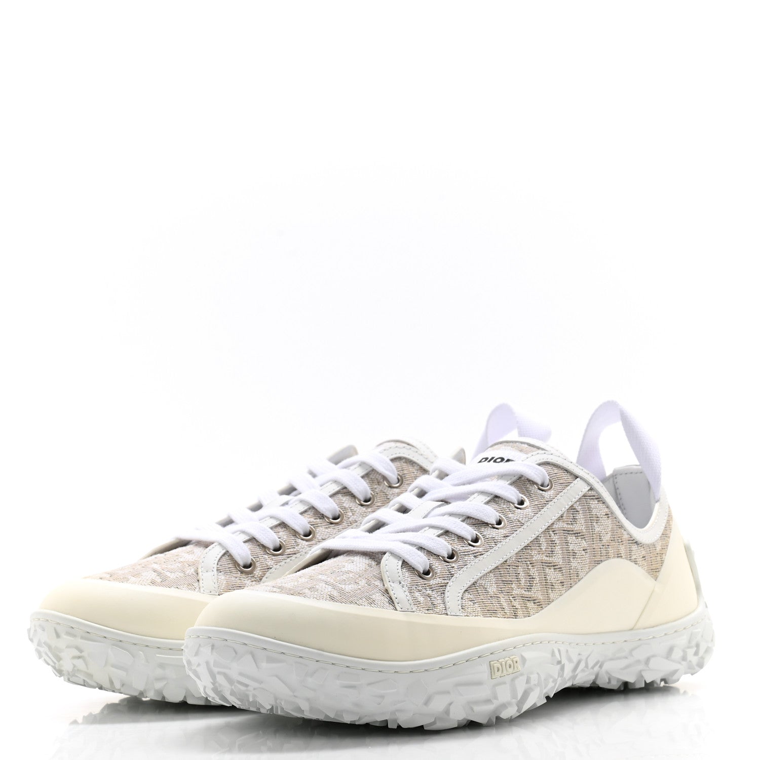 Christian Dior Jacquard Rubber Oblique Mens B28 Low Top Sneakers 42 White 3 of 10