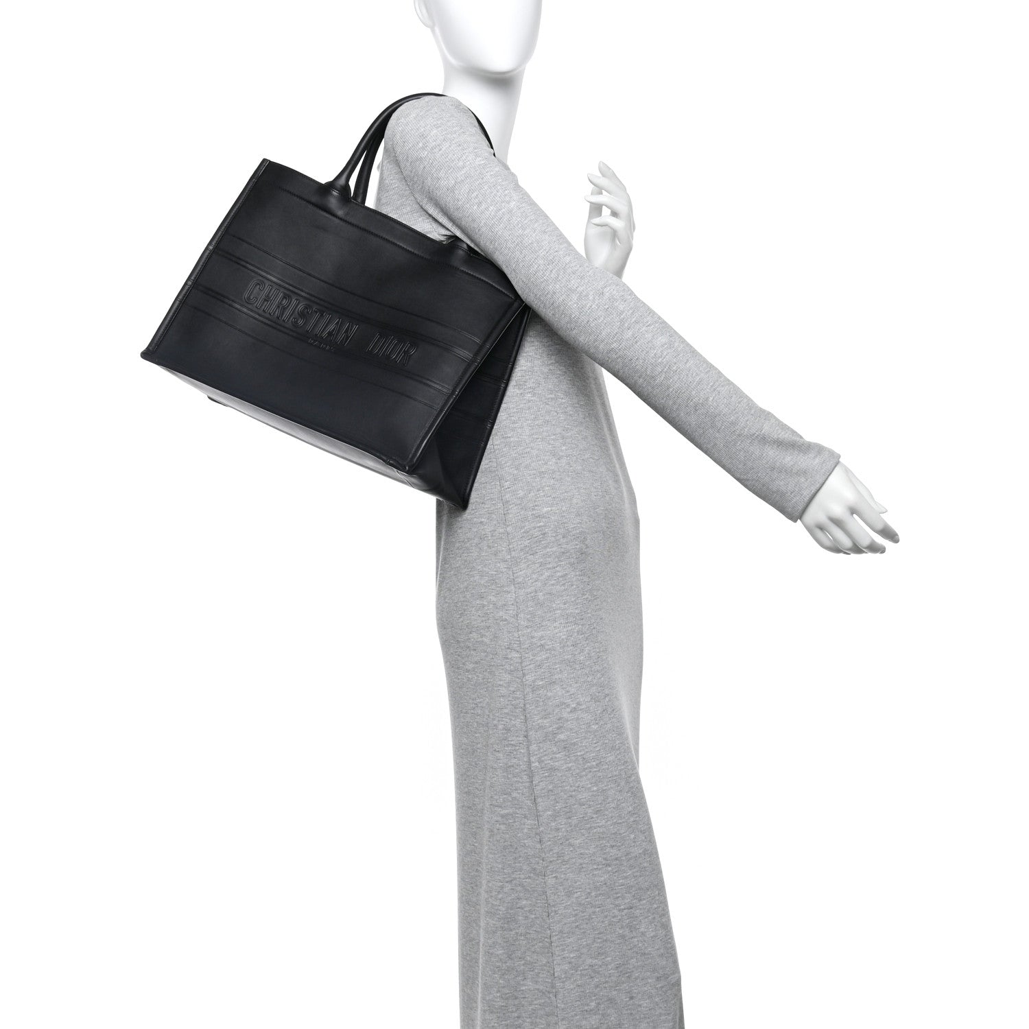 Christian Dior Calfskin Embossed Medium Book Tote Black 2 of 12