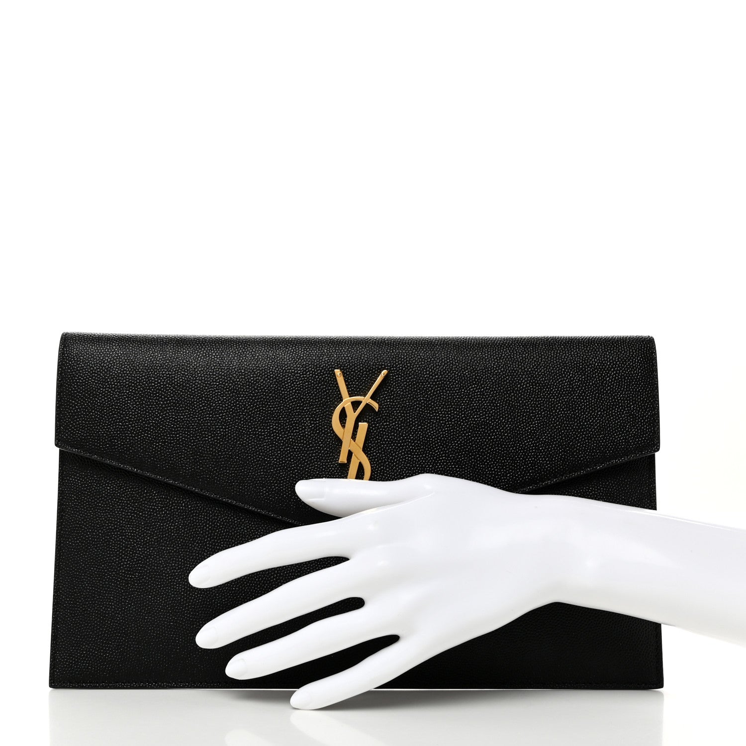Saint Laurent Grain De Poudre Uptown Pouch Black 2 of 10