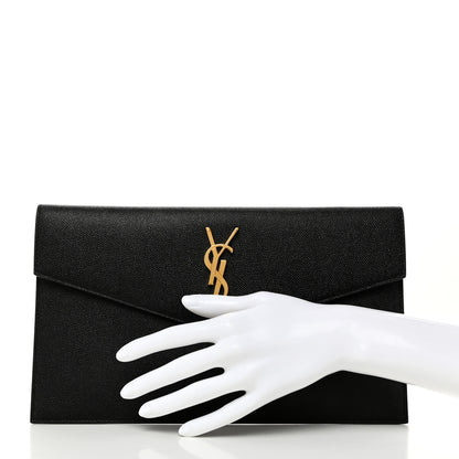 Saint Laurent Grain De Poudre Uptown Pouch Black 2 of 10