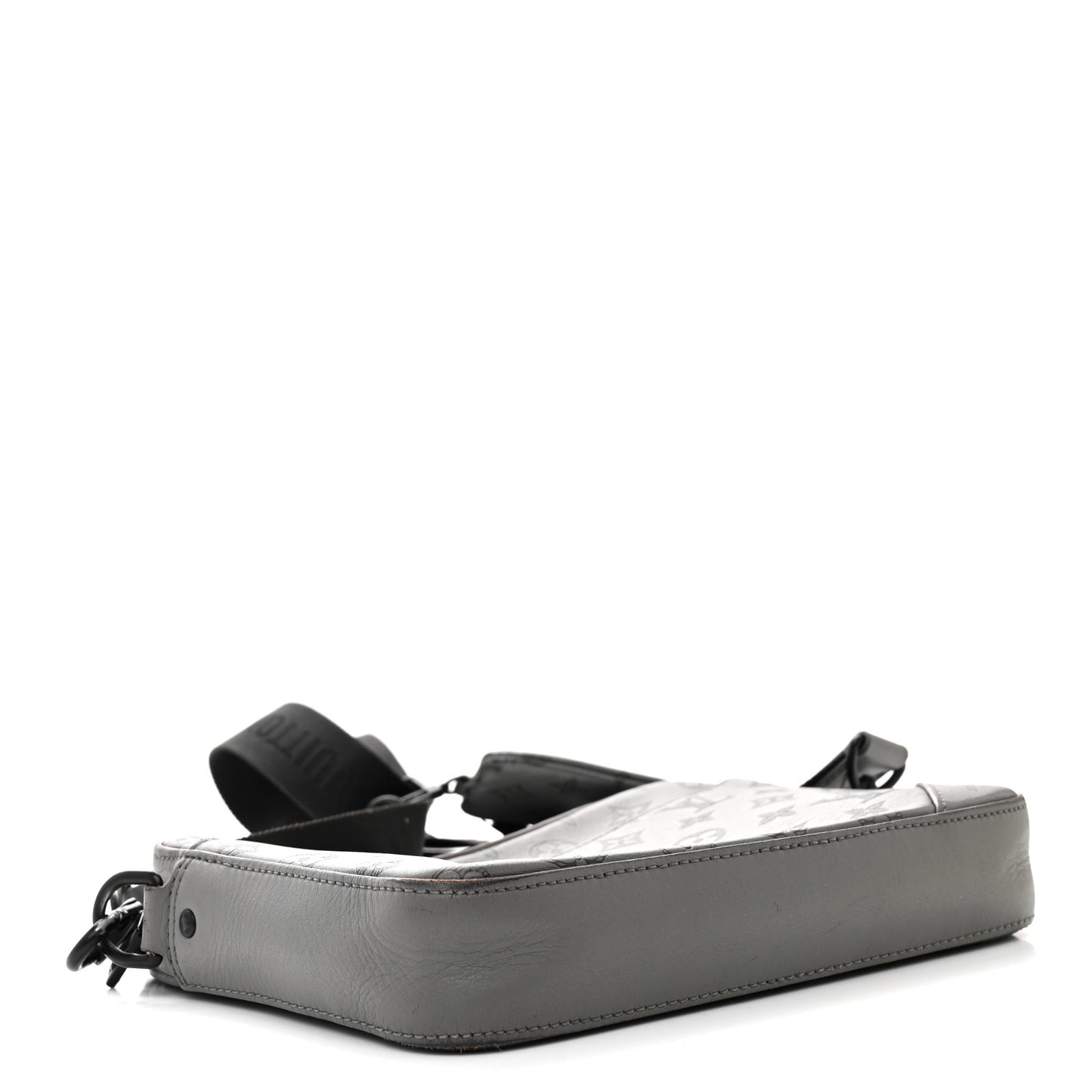 Calfskin Monogram Shadow Duo Messenger Anthracite Gray