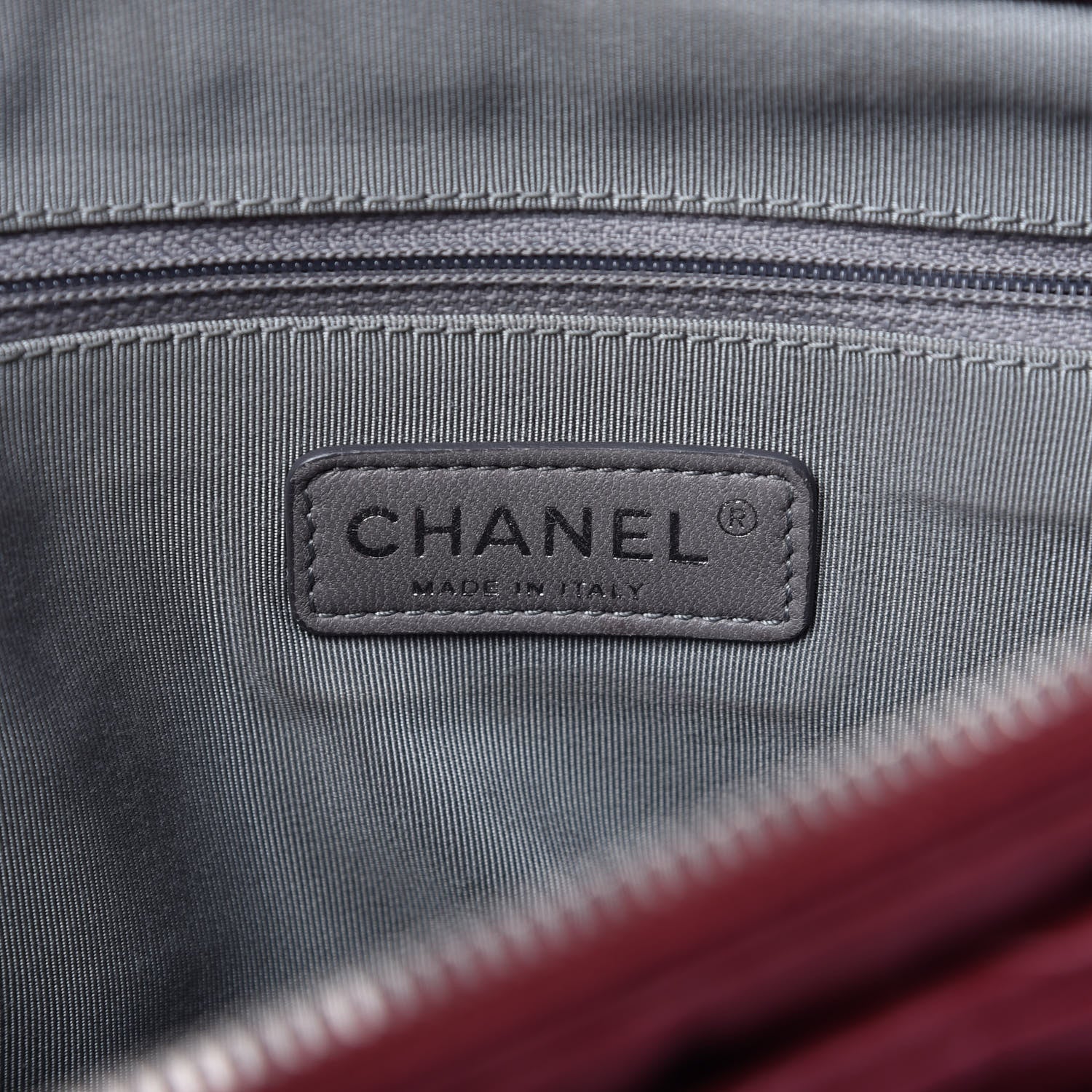 Chanel Calfskin Ultra Stitch Tote Dark Red 6 of 10