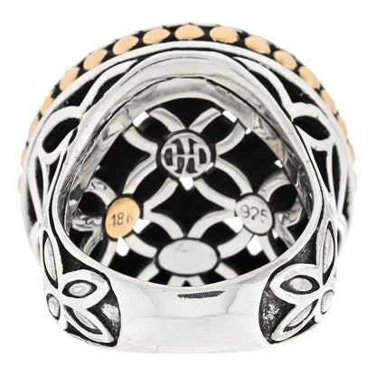 John Hardy Sterling Silver 18K Yellow Gold Kawung Coin Ring 50 5.5 3 of 4