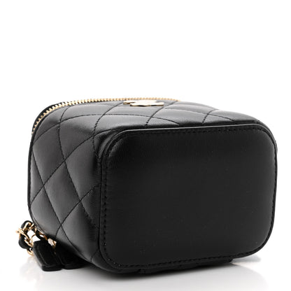 Chanel Lambskin Quilted My Chanel Lady Vanity Case With Chain Black 4 of 11