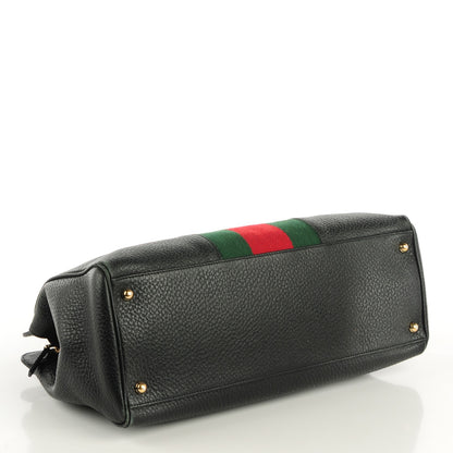 Gucci Leather Blondie Web Satchel Black 4 of 7
