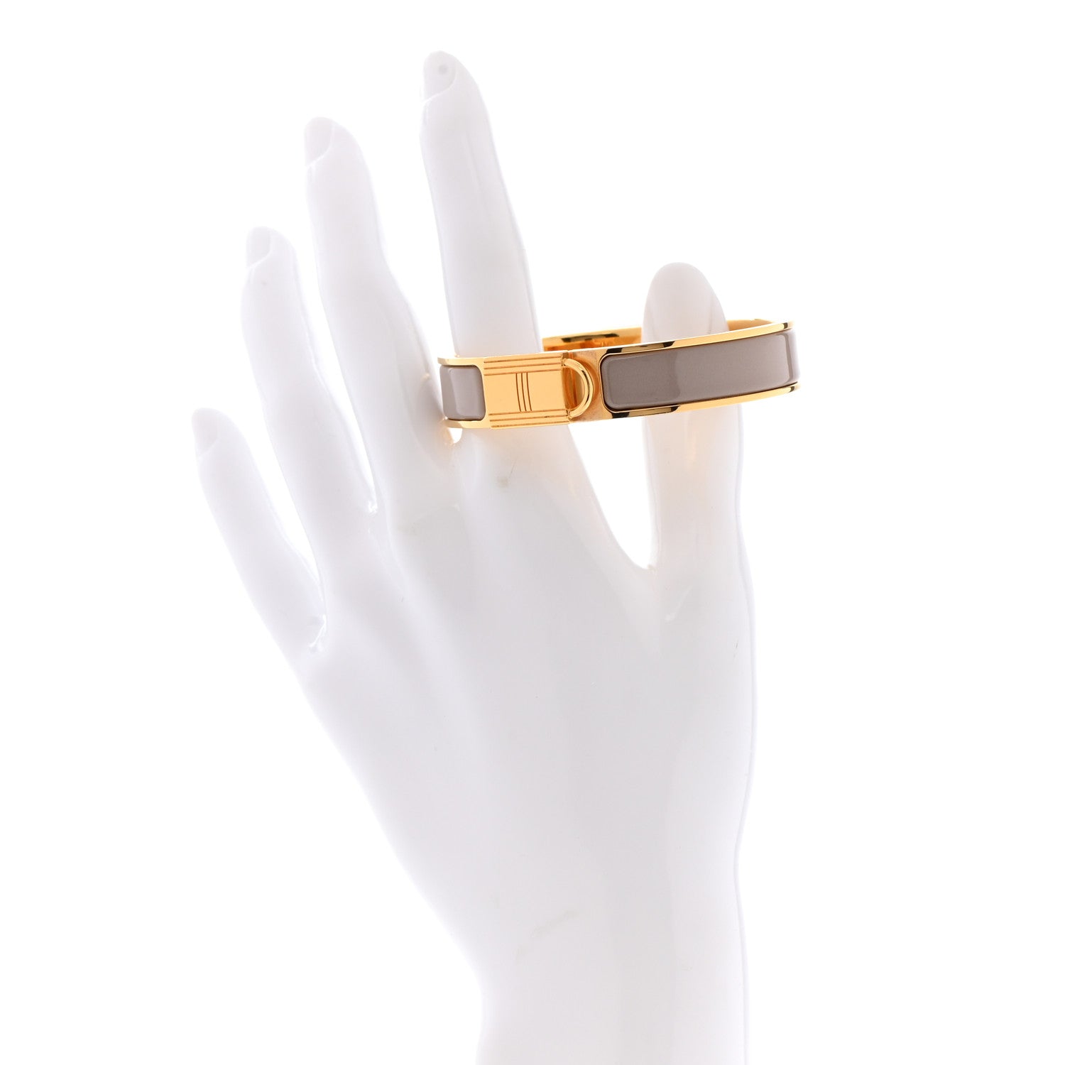 Hermes Enamel Narrow Clic Cadenas Bracelet PM Marron Glace 2 of 6