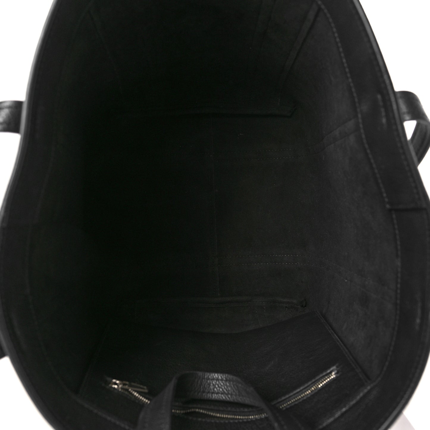 Grained Calfskin XL Everyday North South Shoulder Tote Bag Black
