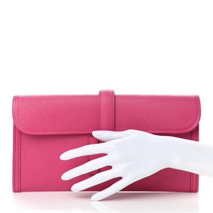 Hermes Chevre Mysore Jige Elan 29 Clutch Rose Shocking 3 of 9