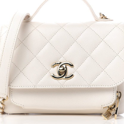 Chanel Caviar Quilted Mini Business Affinity Flap White 9 of 10
