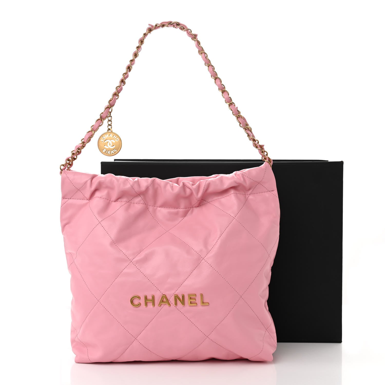 Chanel Shiny Calfskin Quilted Small Chanel 22 Light Pink 12 of 12