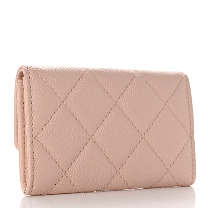 Chanel Caviar Quilted Enamel CC Flap Card Holder Light Pink 3 of 9