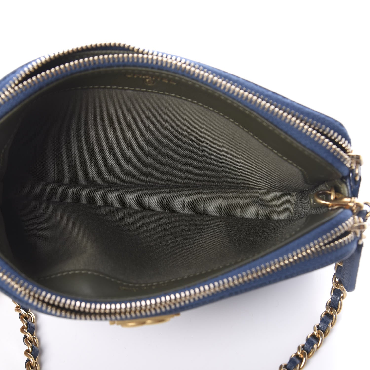 Chanel Caviar Quilted Small Boy Clutch With Chain Blue 5 of 12