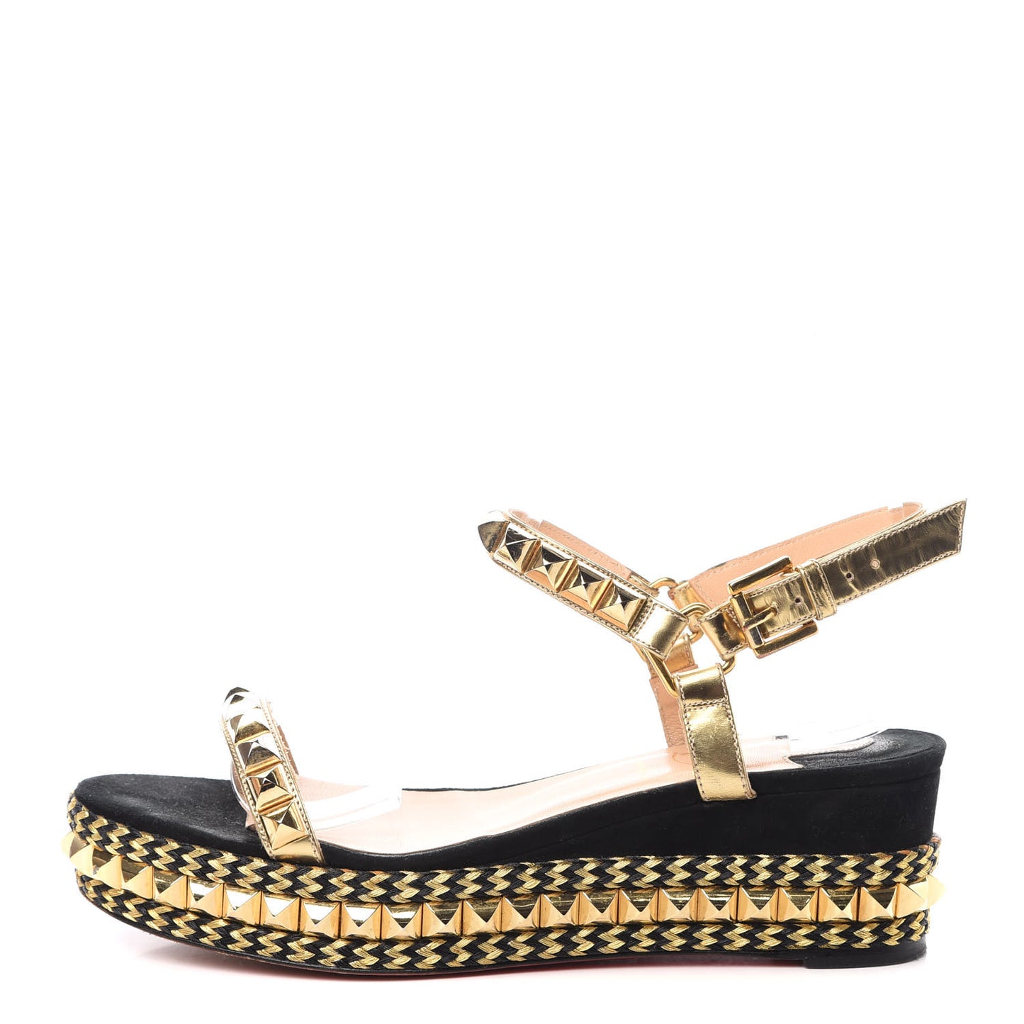 Specchio Suede Rope Cataclou 60 Platform Sandals 38 Gold Black
