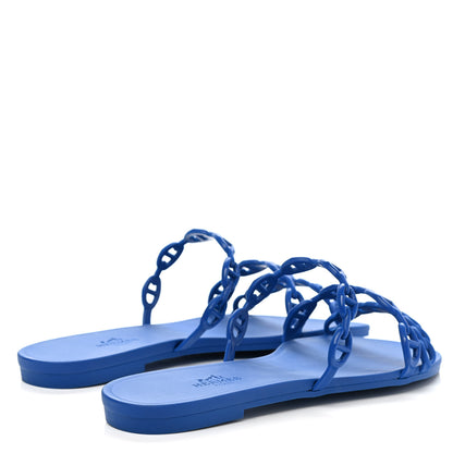 Hermes Rubber Chaine d'Ancre Rivage Sandals 37 Bleu Smalt 4 of 8