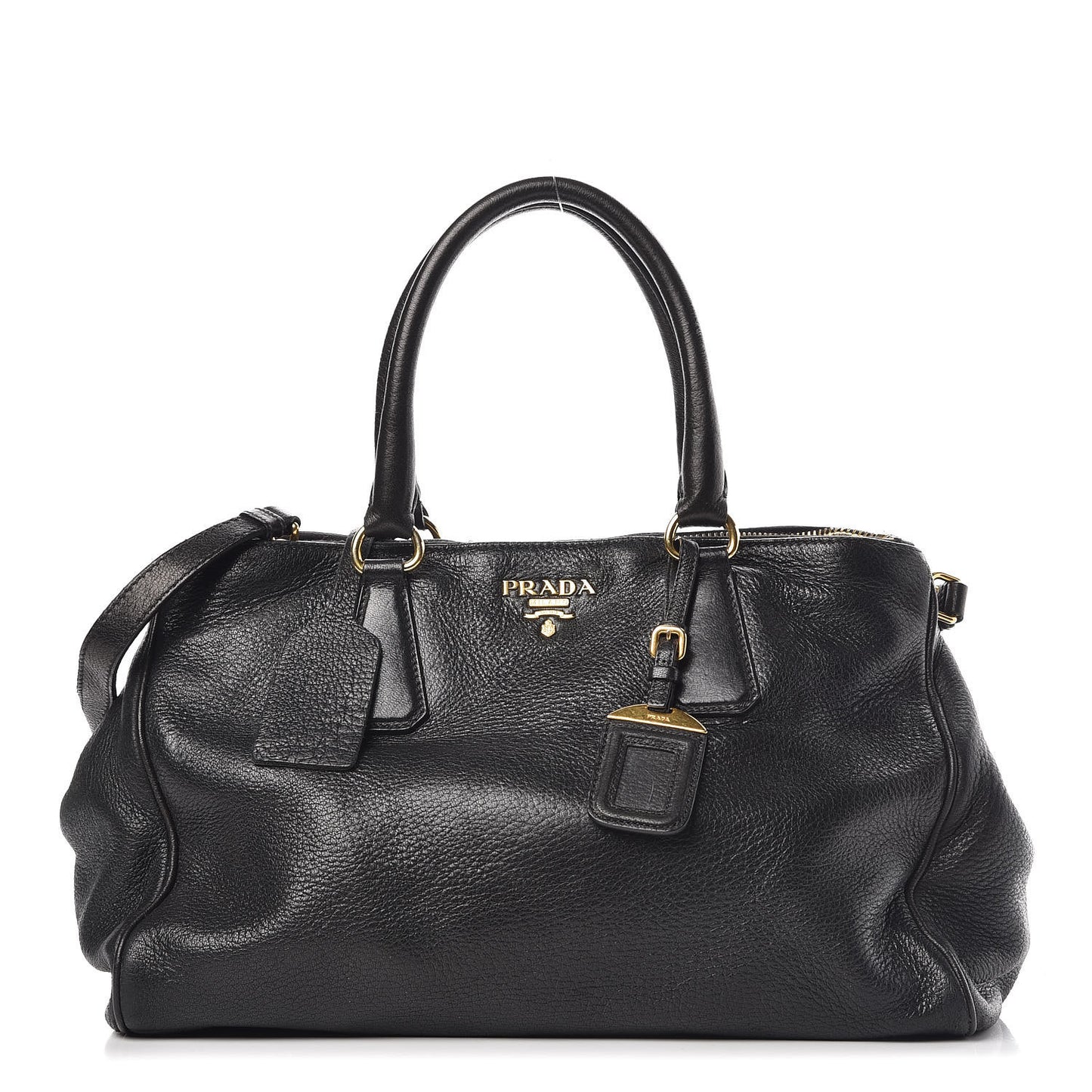 Cervo Deerskin Shopping Tote Black
